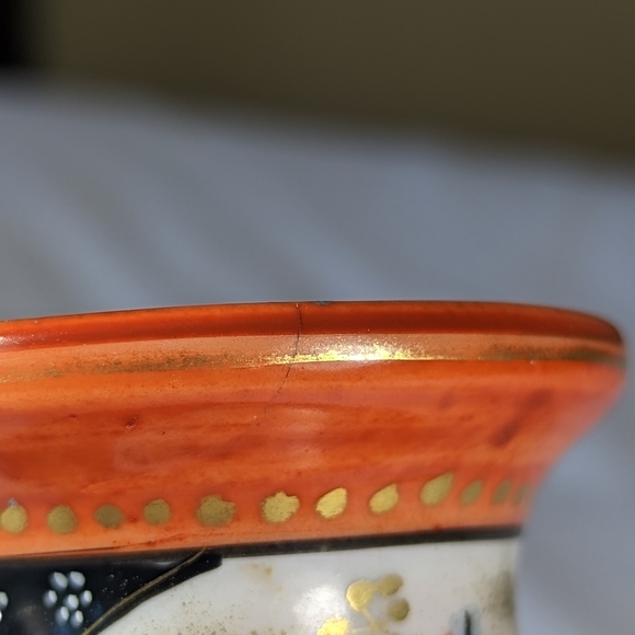 Antique Japanese Kutani Porcelain Vase Chinoiserie - Picture 12 of 12